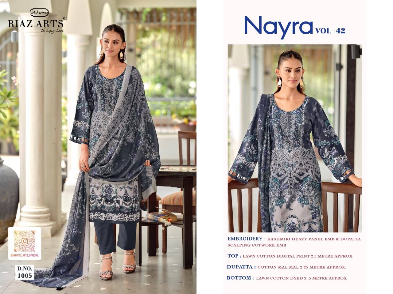 NAYRA VOL 42 By RIAZ ARTS 1001 To 1008 Series Beautiful Festive Suits Stylish Fancy Colorful Casual Wear & Ethnic Wear Pure Cotton Print Dresses At Wholesale Price
